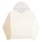 NIKE Womens Beige & White Hooded Pullover L Cotton Blend Casual Hoodie