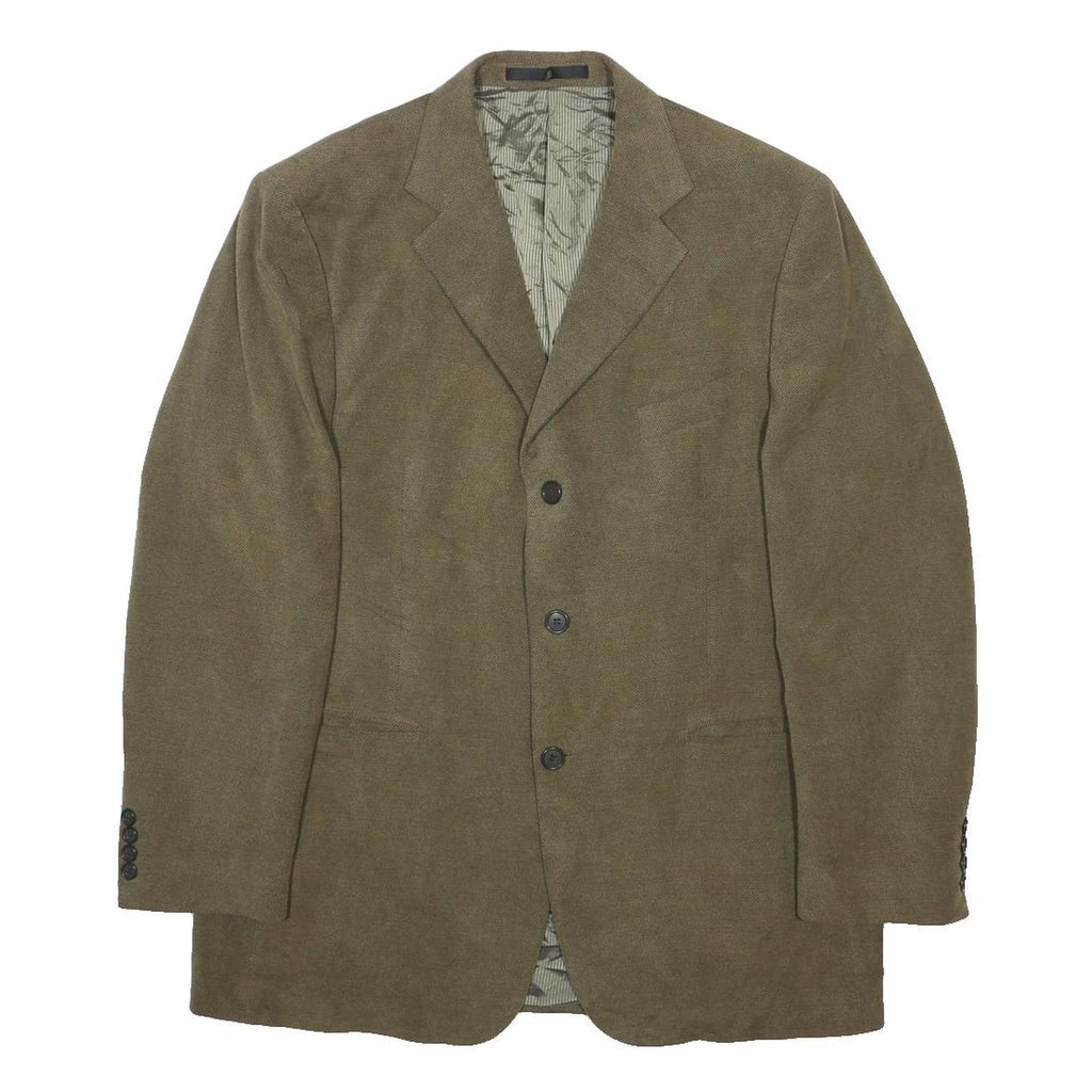 MARKS & SPENCER Mens Brown Cotton Blend Blazer Jacket M Classic Button Closure