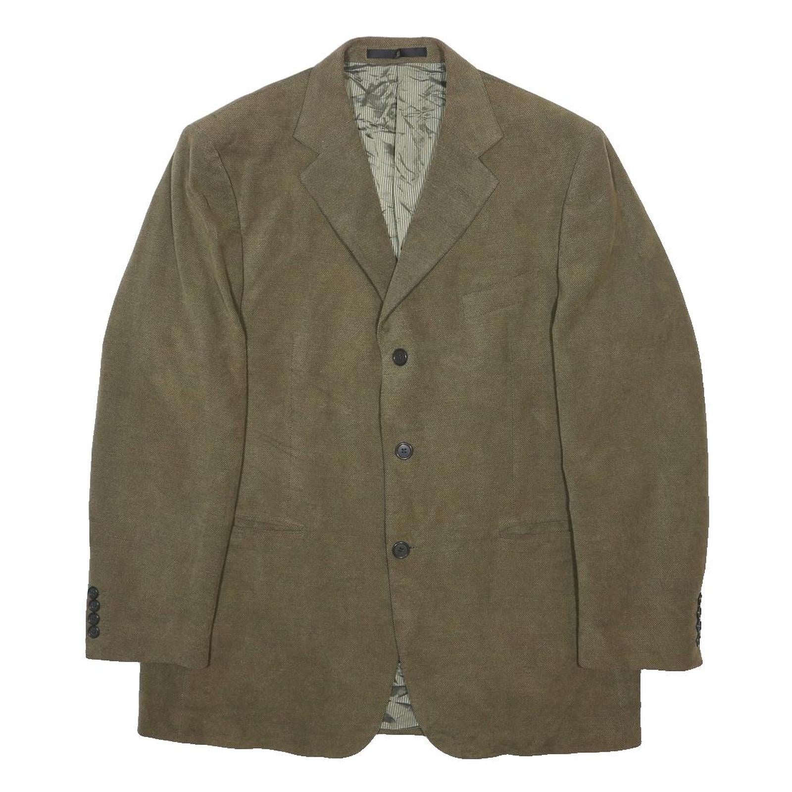 MARKS & SPENCER Mens Brown Cotton Blend Blazer Jacket M Classic Button Closure