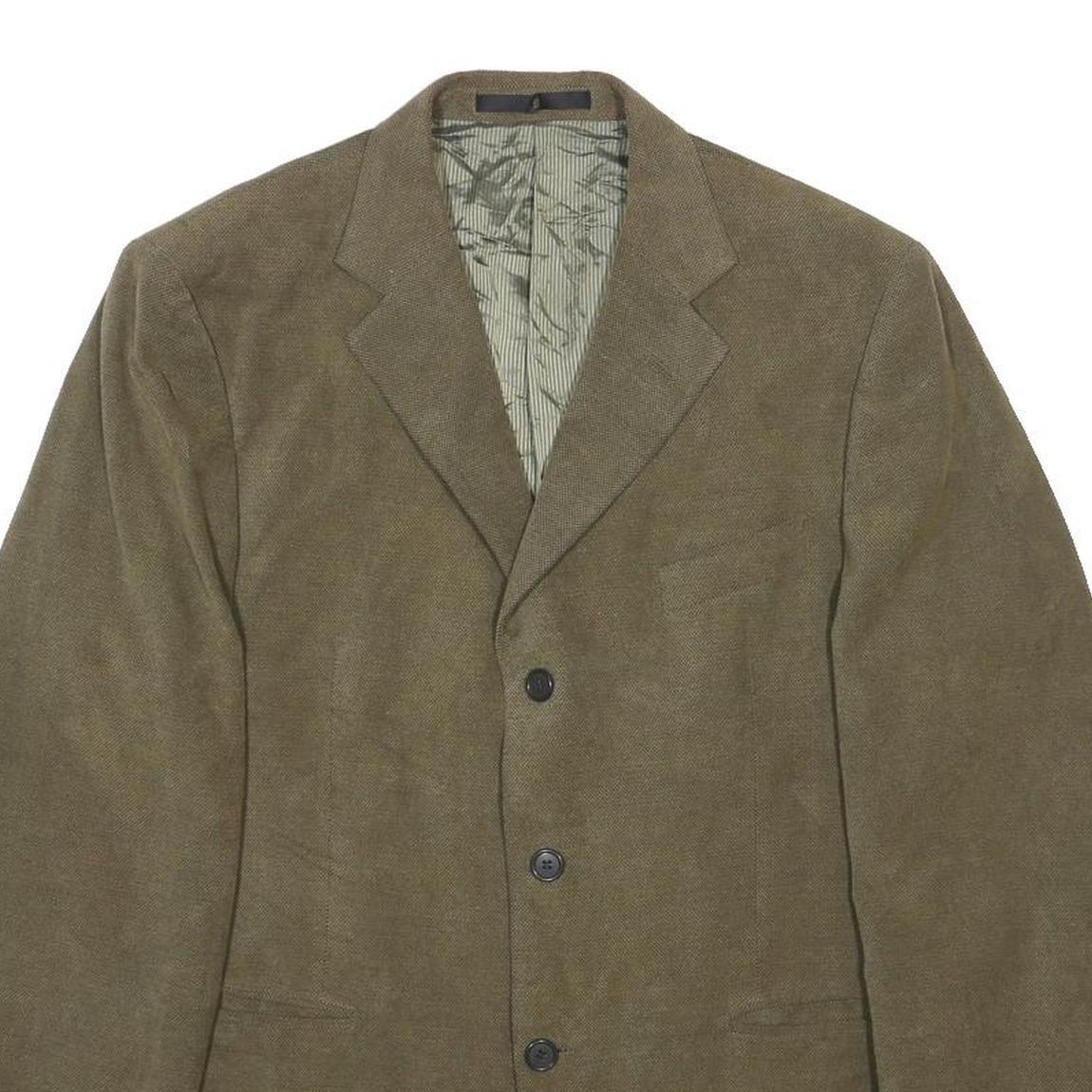 MARKS & SPENCER Mens Brown Cotton Blend Blazer Jacket M Classic Button Closure