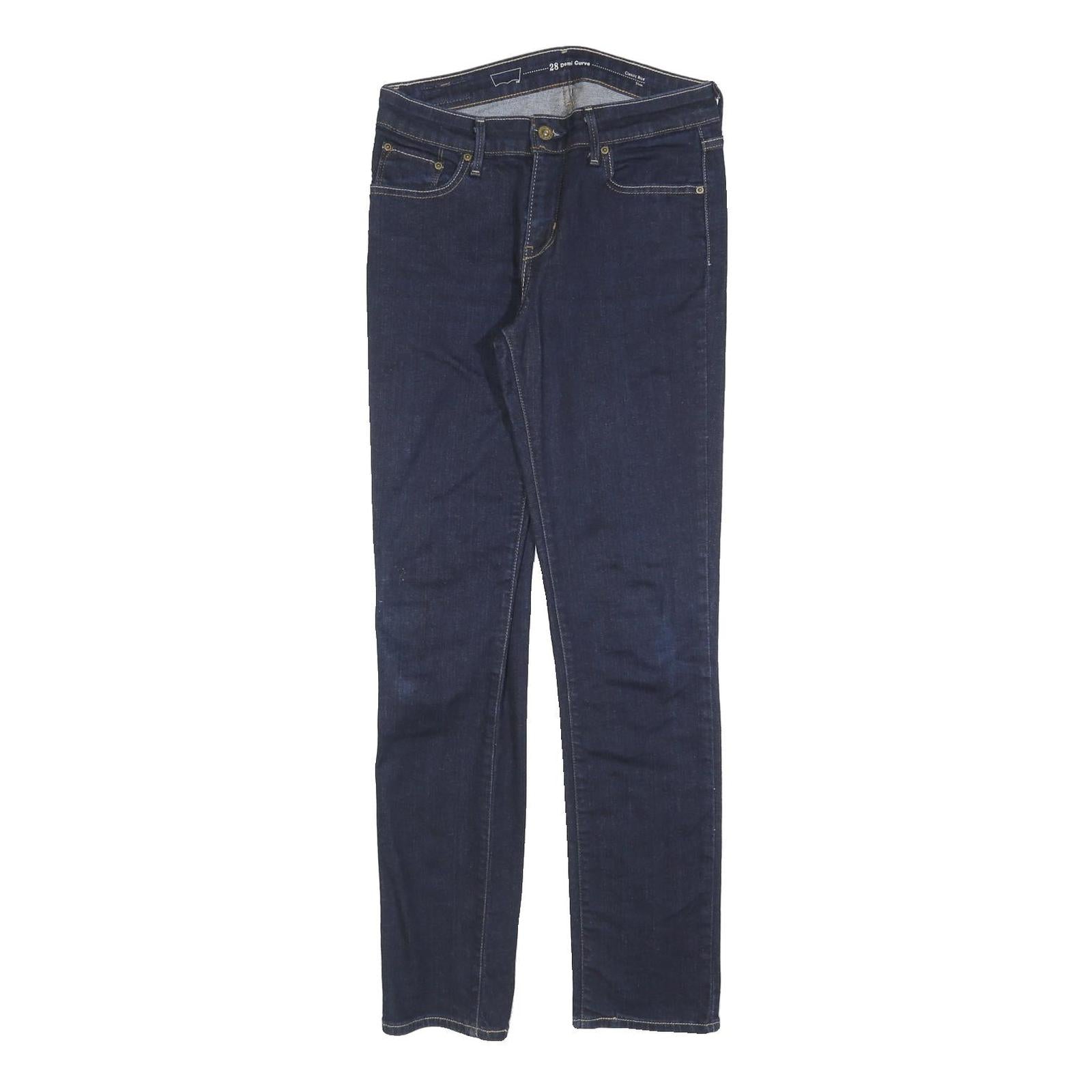 LEVI'S Womens Slim Dark Blue Denim Jeans Cotton Blend Zip W28 L32 Classic Fit