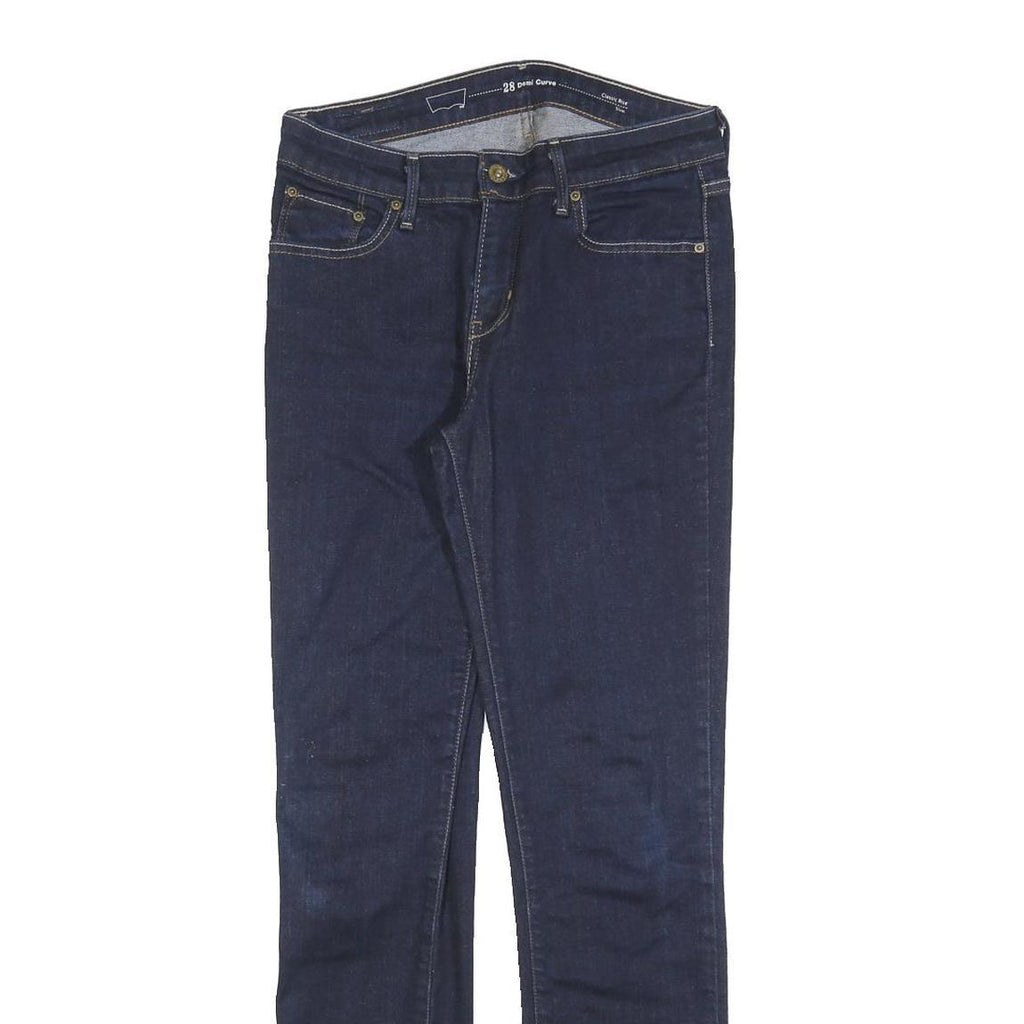 LEVI'S Womens Slim Dark Blue Denim Jeans Cotton Blend Zip W28 L32 Classic Fit