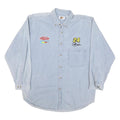 Mens Light Blue Racing 24 Button Down Cotton Blend Shirt XL