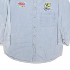 Mens Light Blue Racing 24 Button Down Cotton Blend Shirt XL