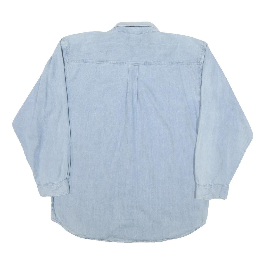 Mens Light Blue Racing 24 Button Down Cotton Blend Shirt XL