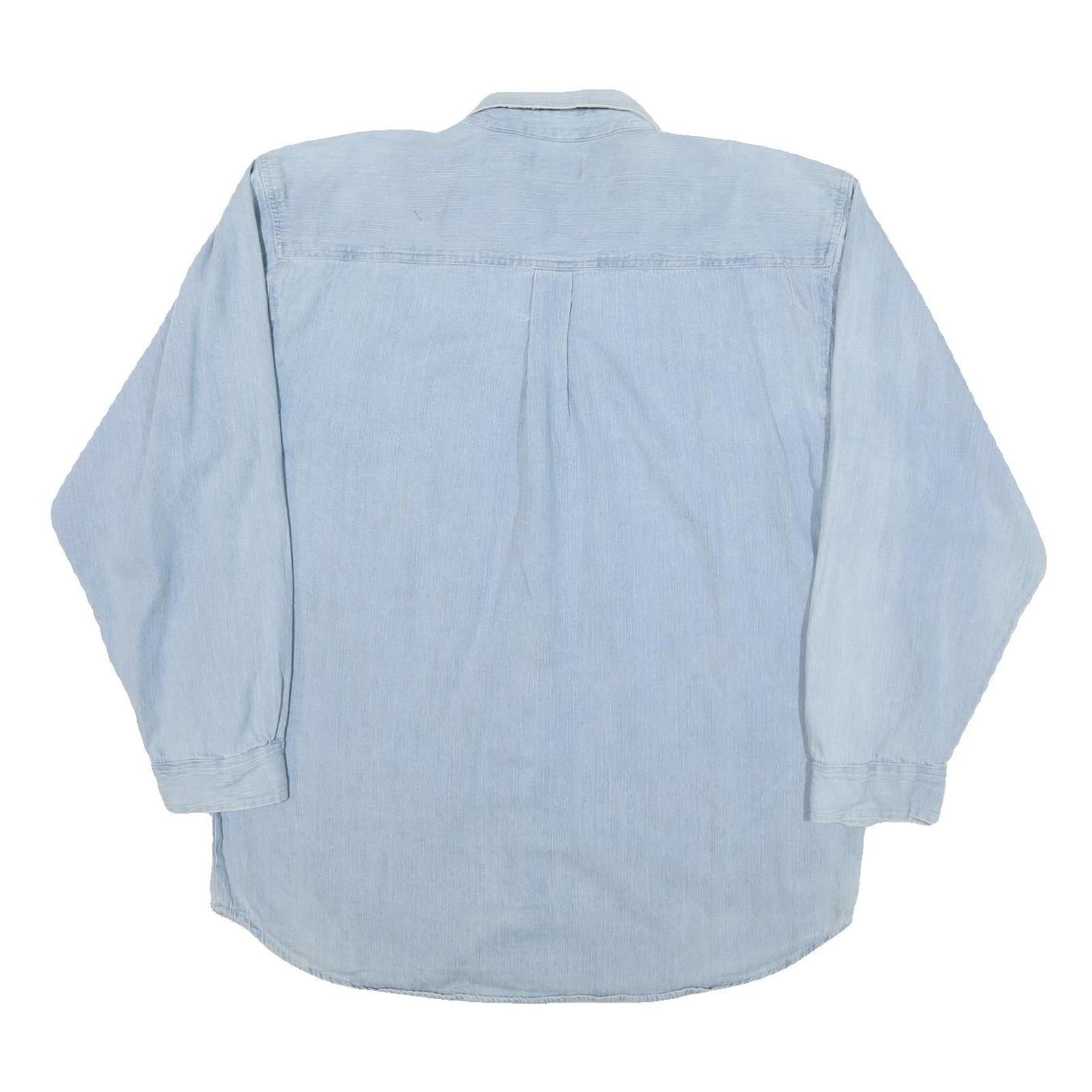 Mens Light Blue Racing 24 Button Down Cotton Blend Shirt XL