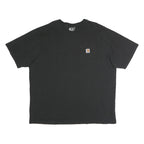 CARHARTT Mens Black Pocket T-Shirt 2XL Short Sleeve Crew Neck Cotton Workwear