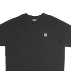 CARHARTT Mens Black Pocket T-Shirt 2XL Short Sleeve Crew Neck Cotton Workwear