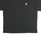 CARHARTT Mens Black Pocket T-Shirt 2XL Short Sleeve Crew Neck Cotton Workwear