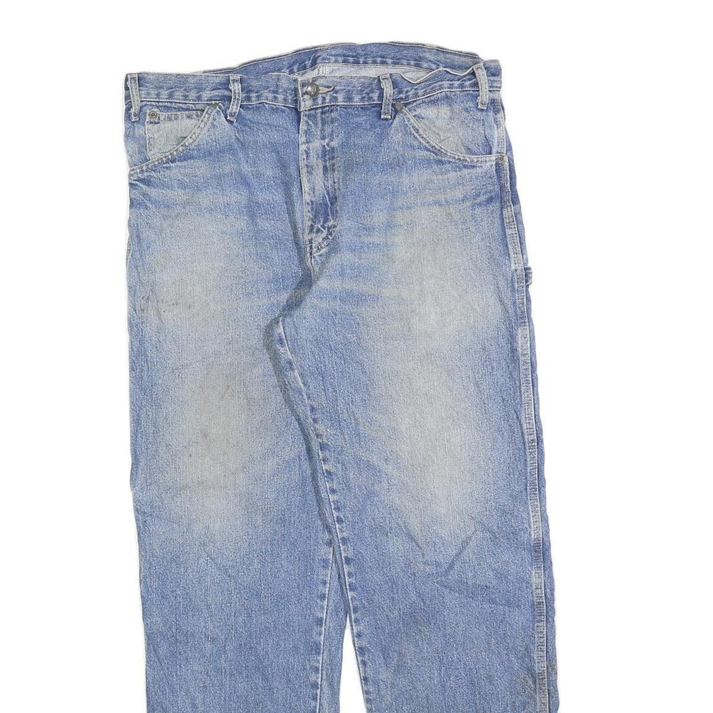 DICKIES Mens Jeans Blue Relaxed Loose Denim Light W38 L32 Workwear Utility