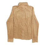 AMISU Womens Beige Shirt M Button Front Faux Suede Casual Stylish