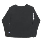 CHAMPION Mens Black Cotton Blend Long Sleeve Crew Neck S Logo Print