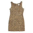 RICKI'S Womens Brown Leopard Print Shift Dress Cotton Blend Sleeveless M