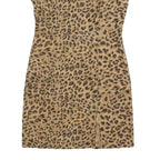 RICKI'S Womens Brown Leopard Print Shift Dress Cotton Blend Sleeveless M