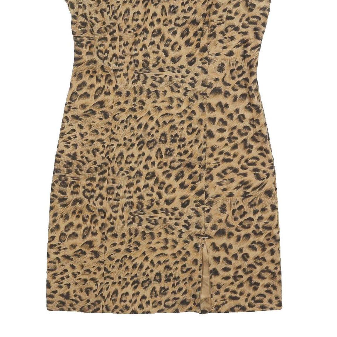 RICKI'S Womens Brown Leopard Print Shift Dress Cotton Blend Sleeveless M