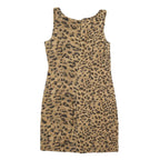 RICKI'S Womens Brown Leopard Print Shift Dress Cotton Blend Sleeveless M