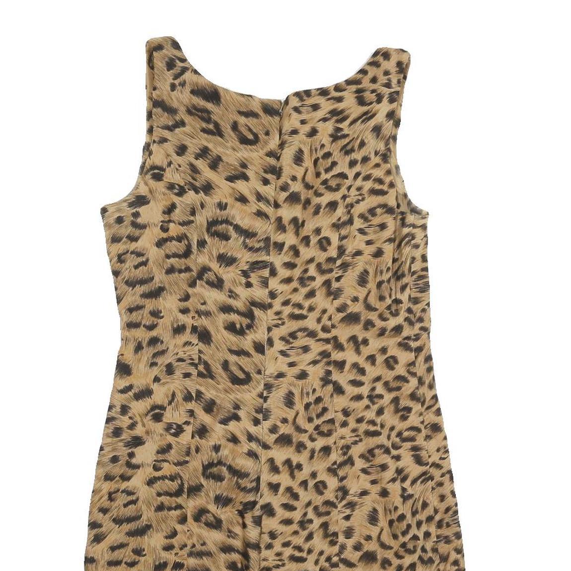 RICKI'S Womens Brown Leopard Print Shift Dress Cotton Blend Sleeveless M