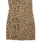 RICKI'S Womens Brown Leopard Print Shift Dress Cotton Blend Sleeveless M