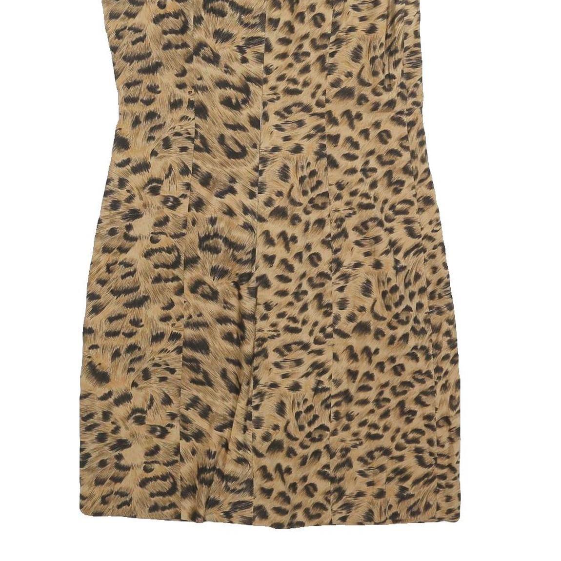RICKI'S Womens Brown Leopard Print Shift Dress Cotton Blend Sleeveless M