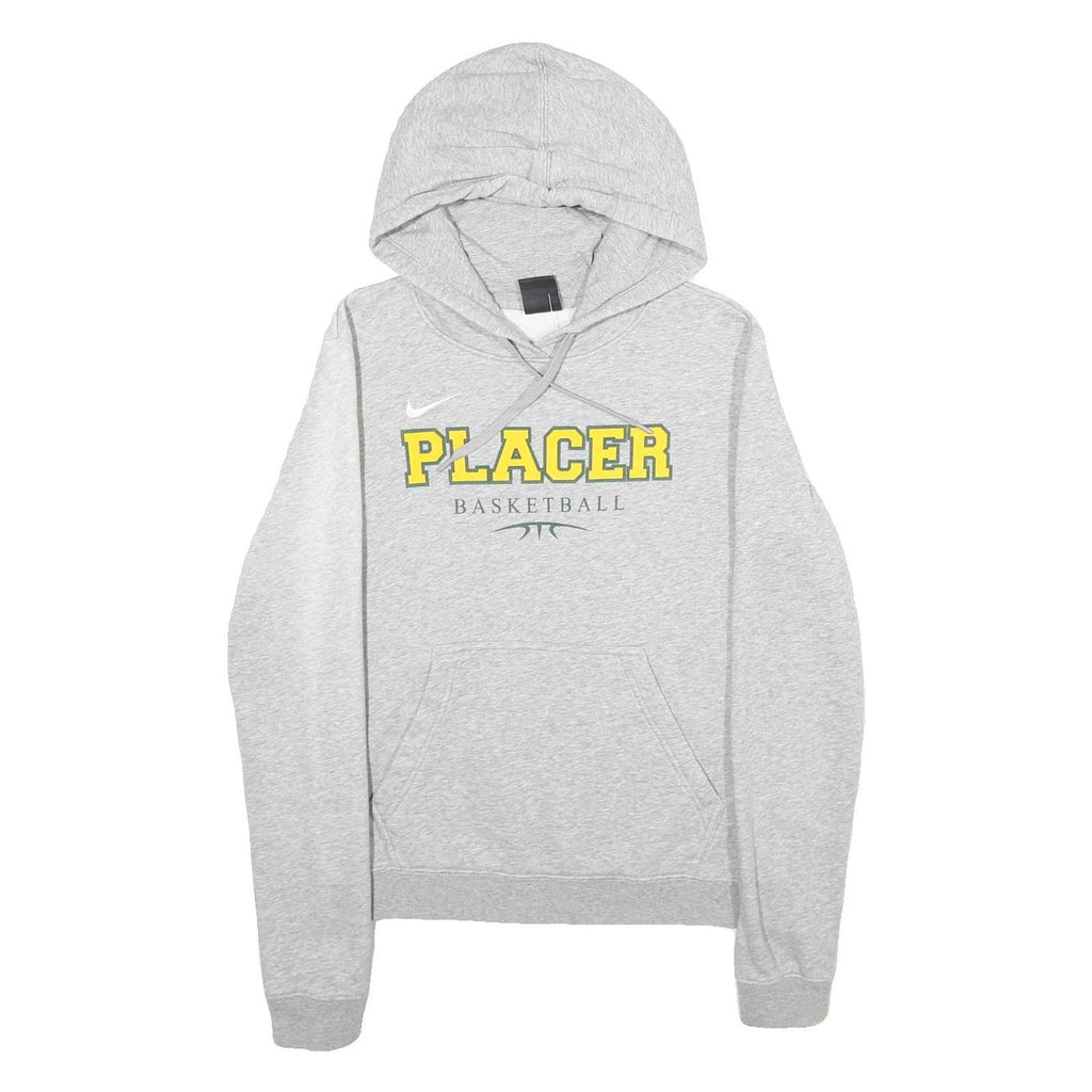 NIKE Womens Grey Placer Basketball Pullover Hoodie M Lightweight Cotton Blend