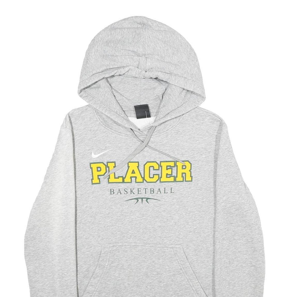 NIKE Womens Grey Placer Basketball Pullover Hoodie M Lightweight Cotton Blend