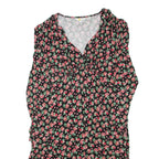 BODEN Womens Day Dress Black Viscose Floral Long Sleeve Knee Length UK 18