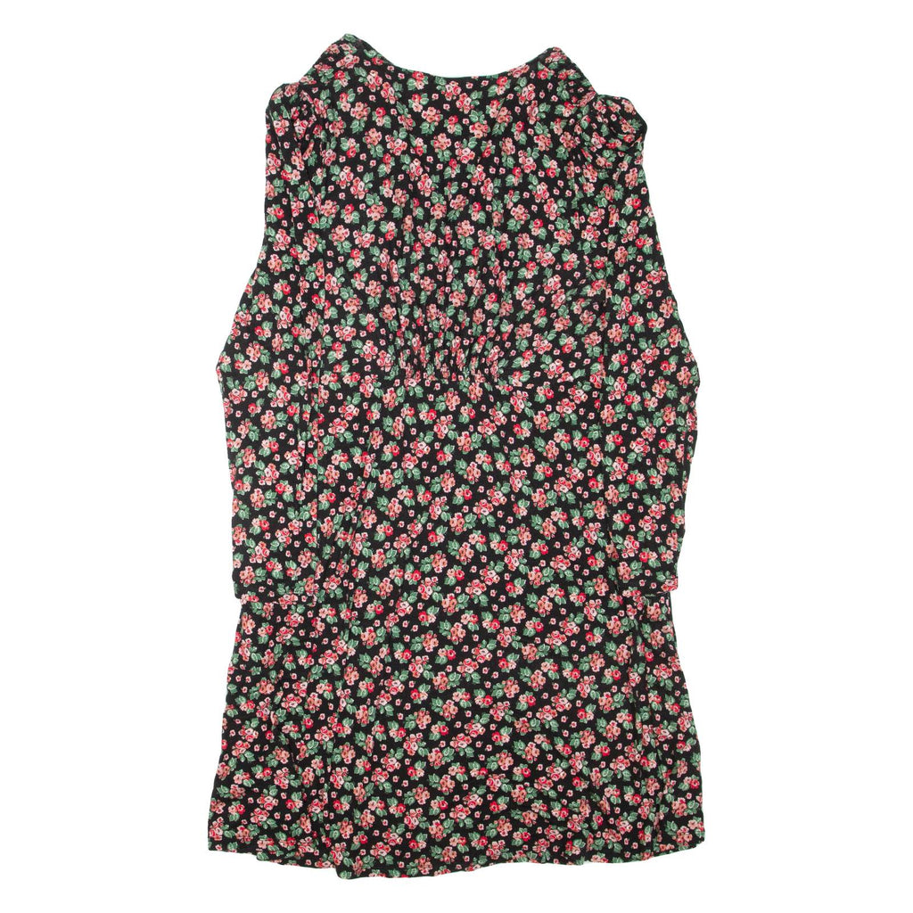BODEN Womens Day Dress Black Viscose Floral Long Sleeve Knee Length UK 18