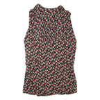 BODEN Womens Day Dress Black Viscose Floral Long Sleeve Knee Length UK 18
