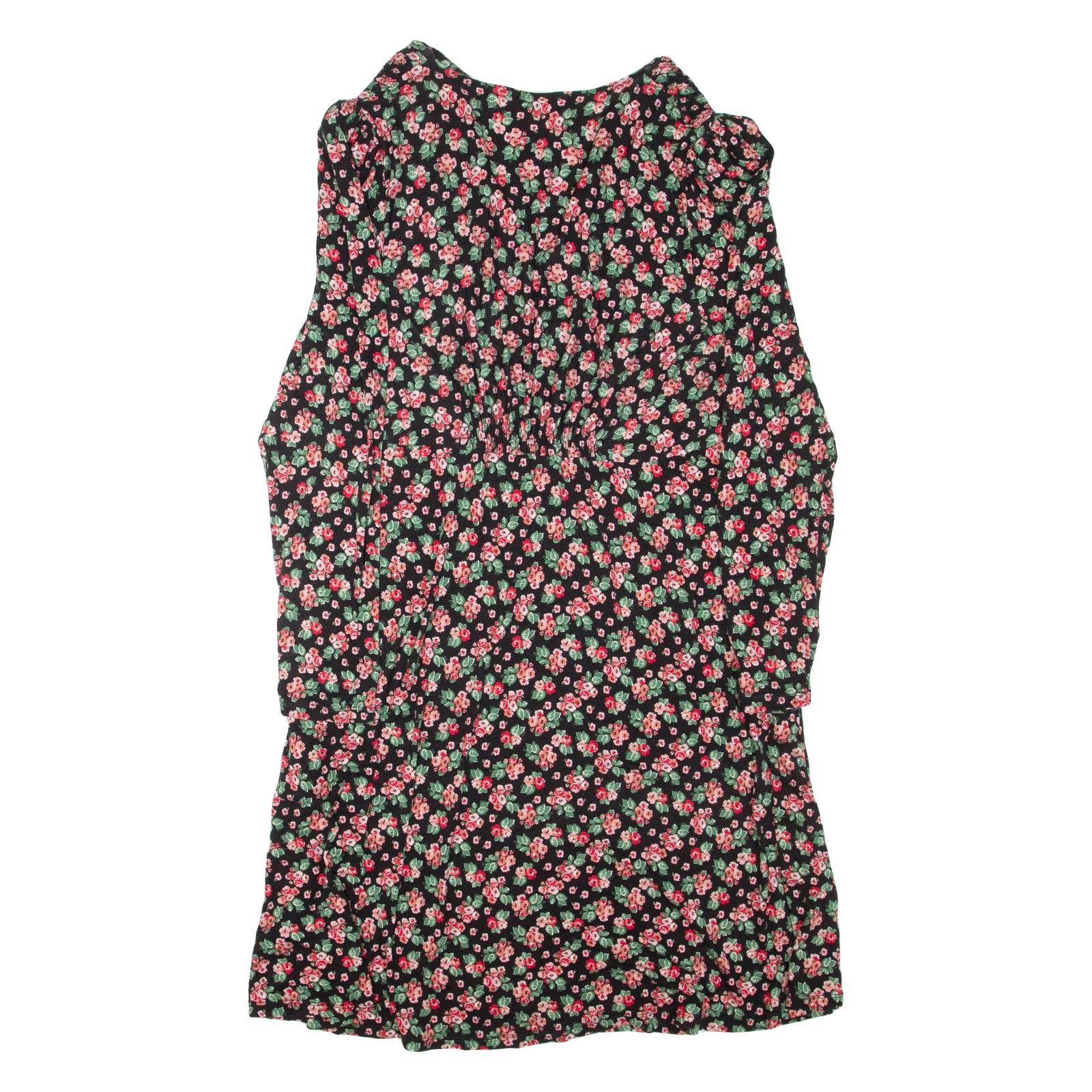 BODEN Womens Day Dress Black Viscose Floral Long Sleeve Knee Length UK 18