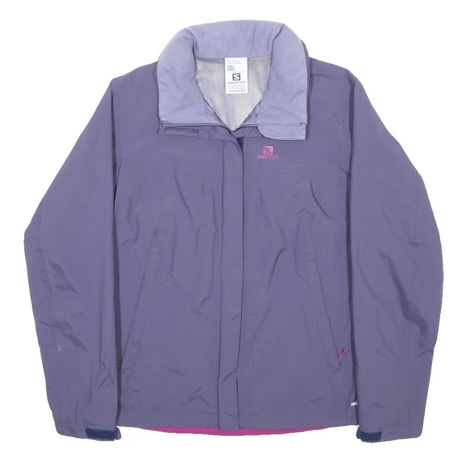 SALOMON Womens Purple Synthetic Zip Jacket M Outdoor Sportswear Lightweight