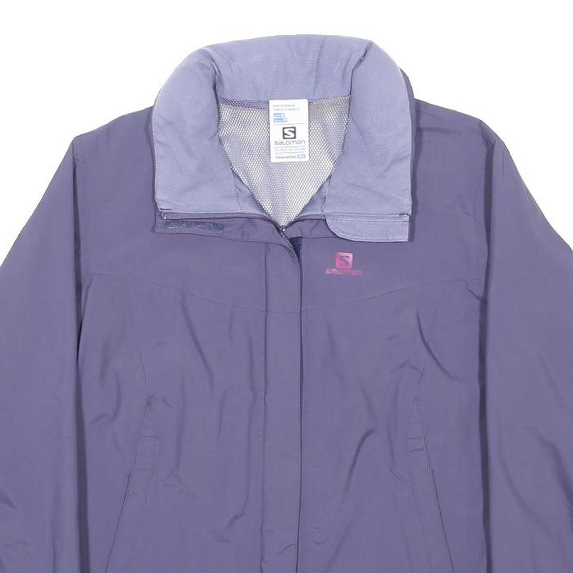 SALOMON Womens Purple Synthetic Zip Jacket M Outdoor Sportswear Lightweight