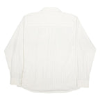 AVIREX Mens White & Black Pinstripe Embroidered Shirt 2XL Long Sleeve Cotton