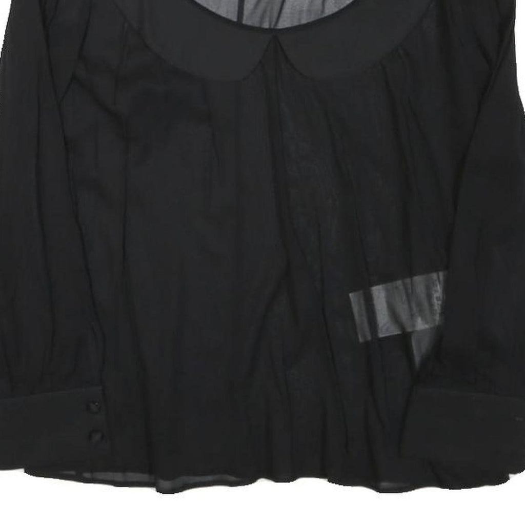 RED VALENTINO Womens Black Blouse Long Sleeve Collar Round Neck Plain S Elegant