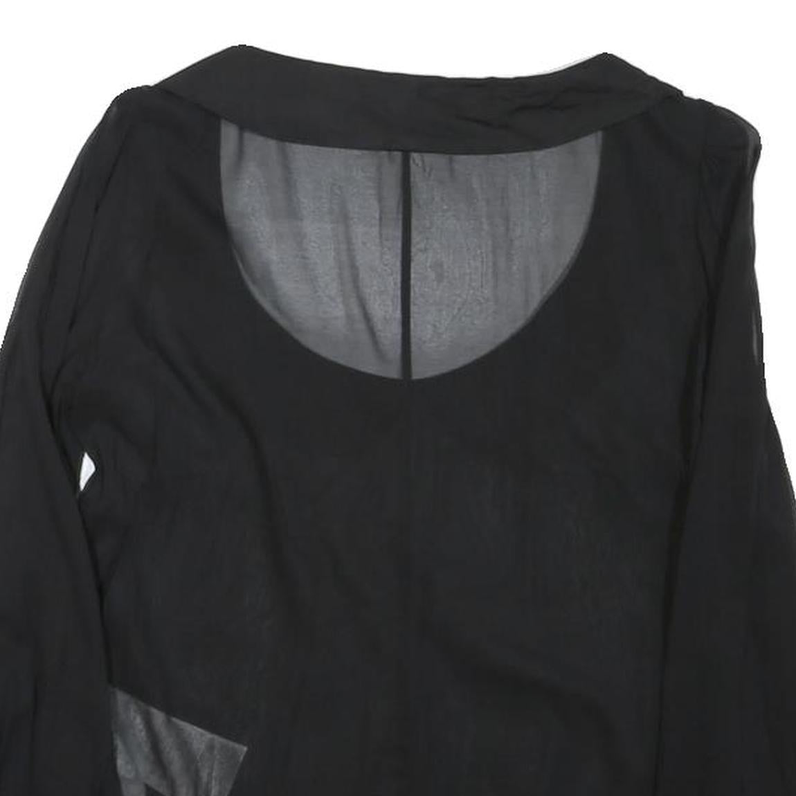 RED VALENTINO Womens Black Blouse Long Sleeve Collar Round Neck Plain S Elegant