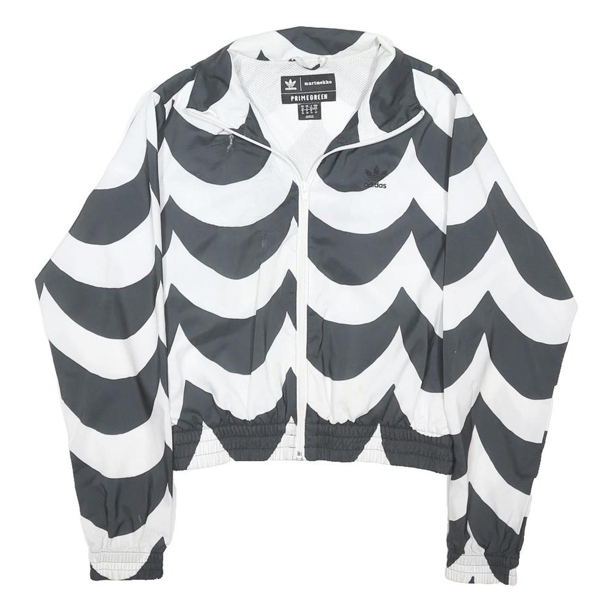 Adidas Originals Womens Black & White Marimekko Primegreen Zip Jacket UK 10