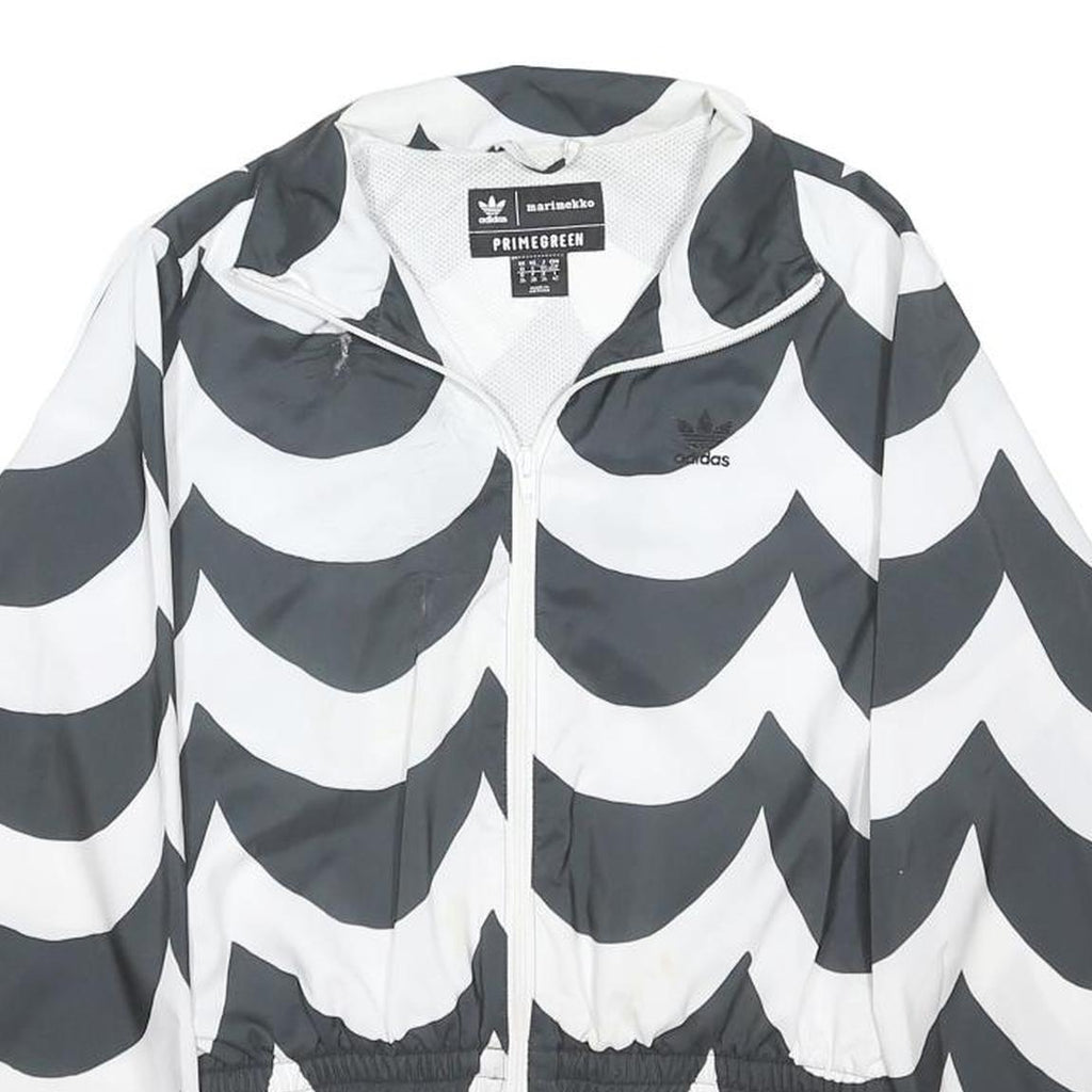 Adidas Originals Womens Black & White Marimekko Primegreen Zip Jacket UK 10