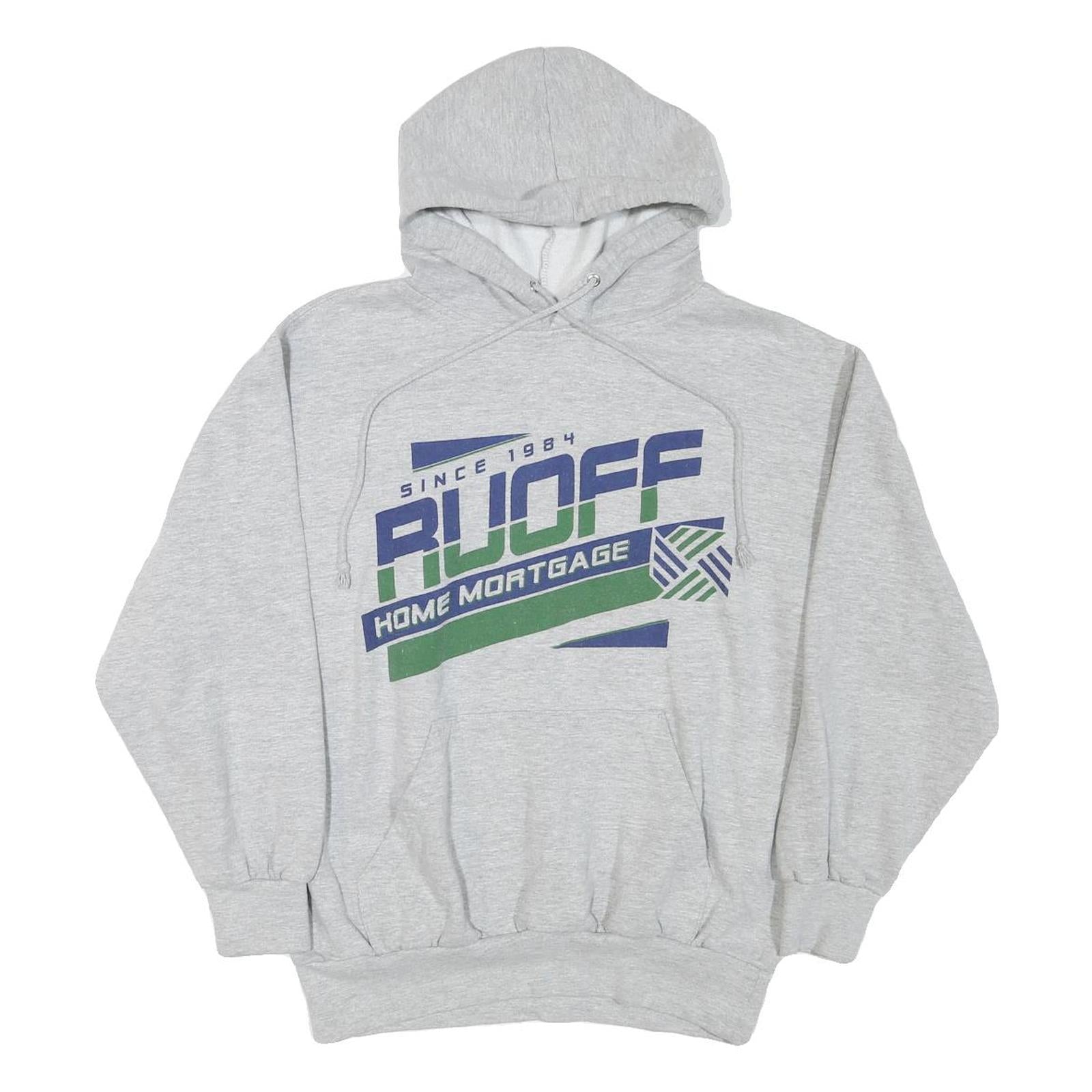 MV SPORT Mens Grey Ruoff Home Mortgage Pullover Hoodie M Cotton Blend Casual