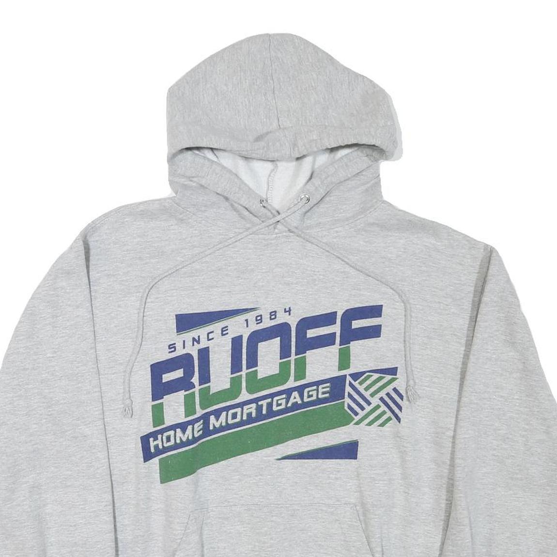 MV SPORT Mens Grey Ruoff Home Mortgage Pullover Hoodie M Cotton Blend Casual