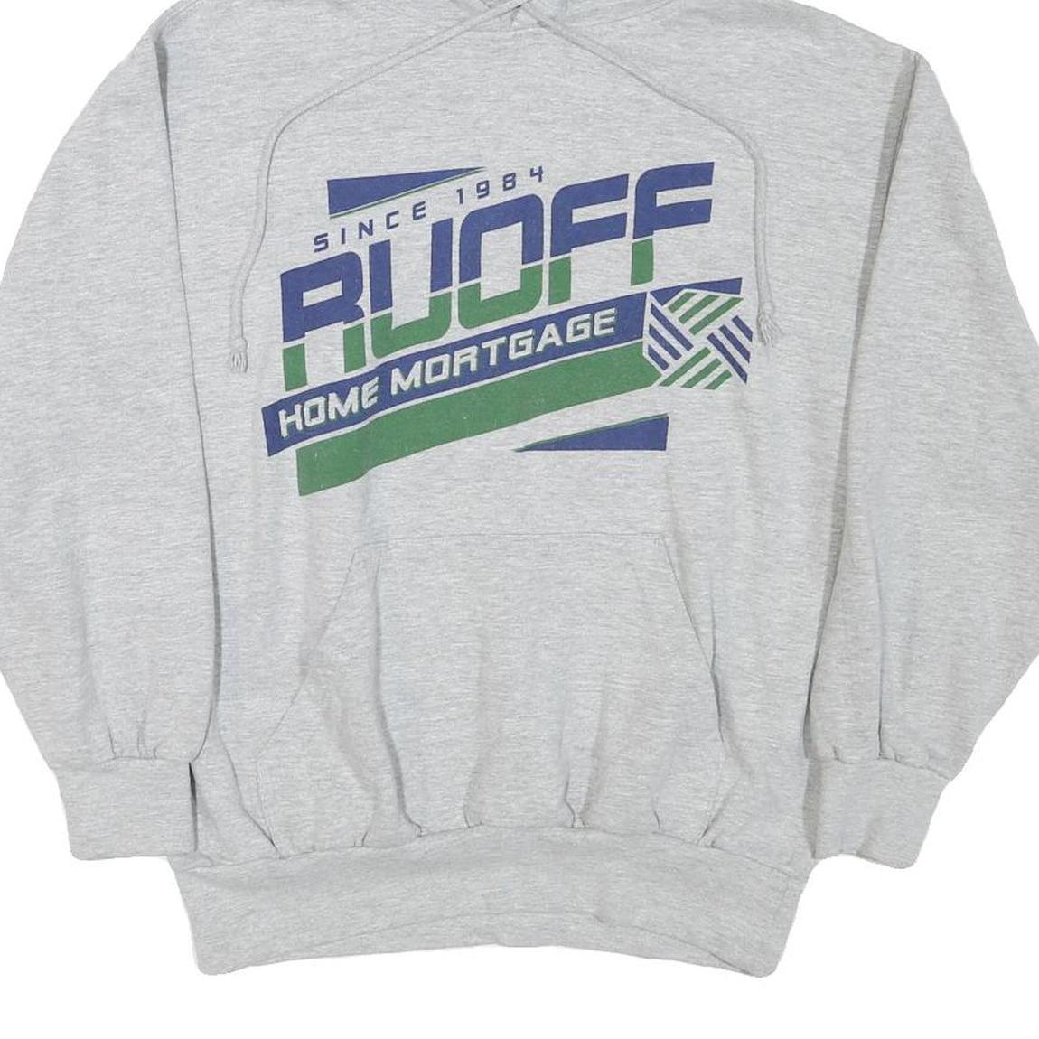 MV SPORT Mens Grey Ruoff Home Mortgage Pullover Hoodie M Cotton Blend Casual