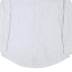CHAPS Mens Blue & White Striped Shirt XL Button-Down Collar Cotton Blend