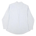 CHAPS Mens Blue & White Striped Shirt XL Button-Down Collar Cotton Blend