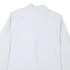 CHAPS Mens Blue & White Striped Shirt XL Button-Down Collar Cotton Blend