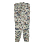 TALLY WEIJL Womens Cotton Blend Green Brown Camouflage Regular Tapered Trousers