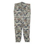 TALLY WEIJL Womens Cotton Blend Green Brown Camouflage Regular Tapered Trousers