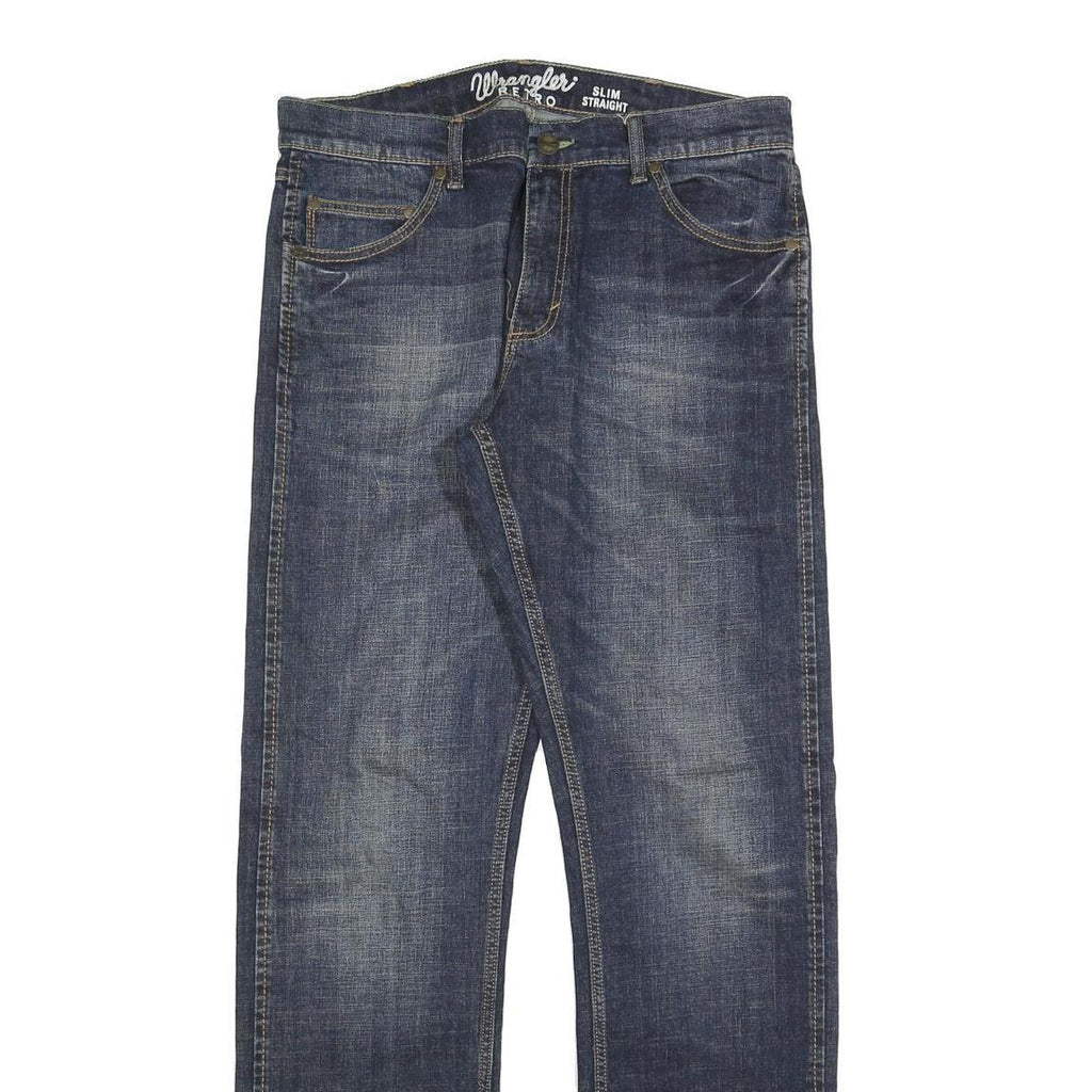 WRANGLER Mens Slim Slim Straight Denim Medium W34 L34 Classic Zip Jeans