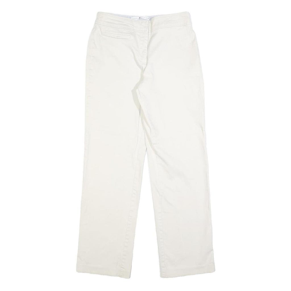TOMMY HILFIGER Womens Cotton Blend White Regular Straight Trousers W28 L30