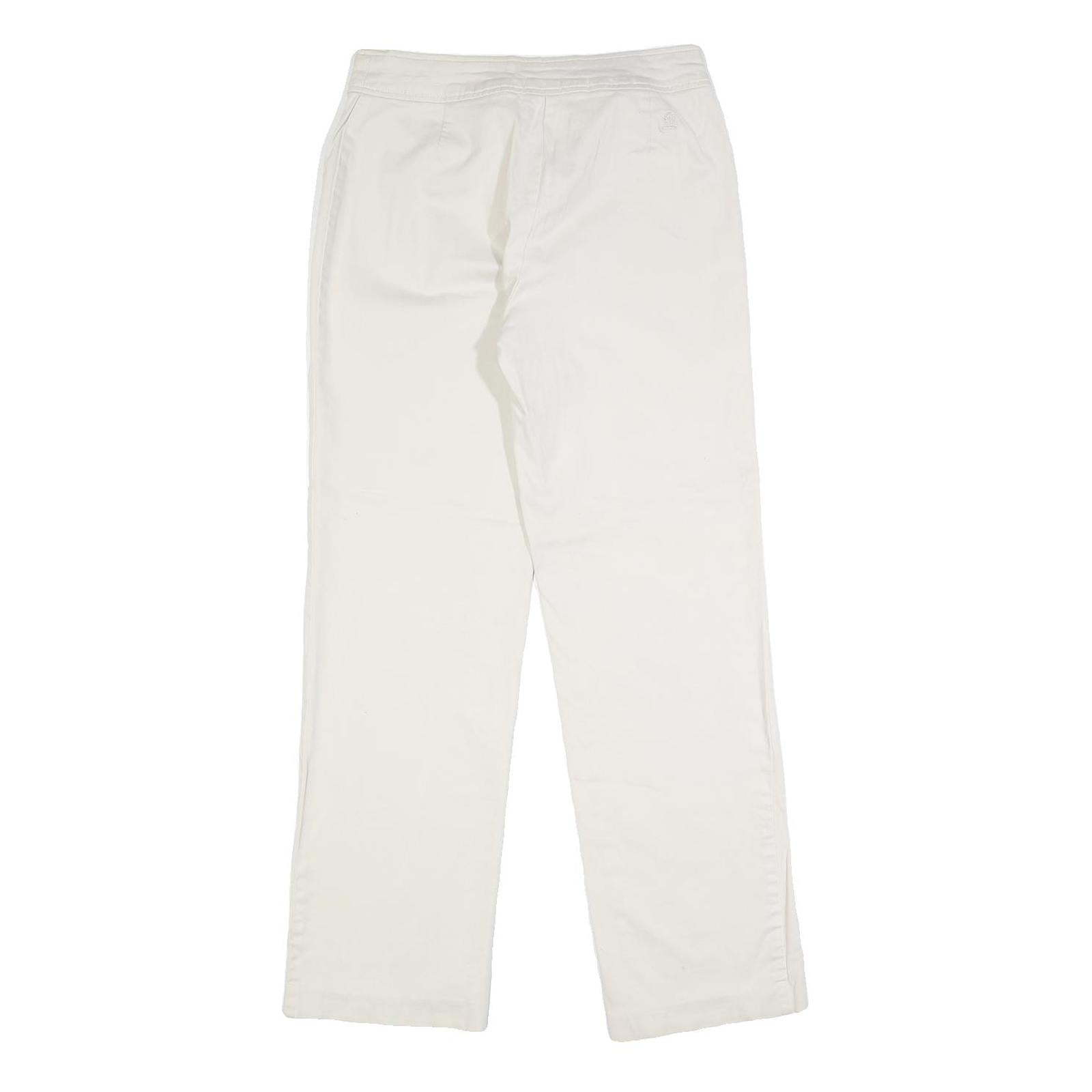 TOMMY HILFIGER Womens Cotton Blend White Regular Straight Trousers W28 L30