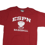 ESPN Mens Red Graphic T-Shirt L Short Sleeve Crew Neck Bristol Baseball