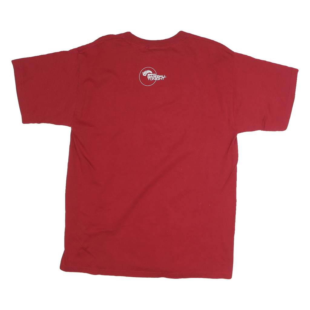 ESPN Mens Red Graphic T-Shirt L Short Sleeve Crew Neck Bristol Baseball