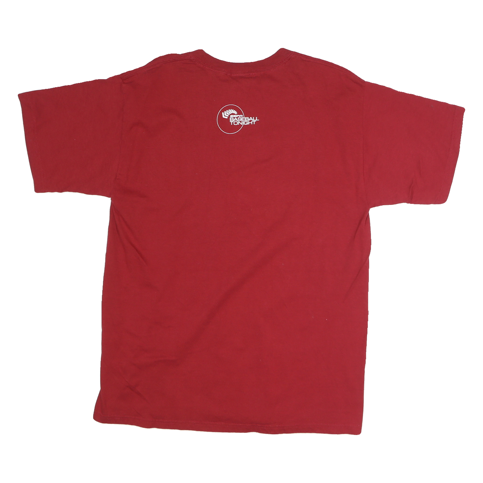 ESPN Mens Red Graphic T-Shirt L Short Sleeve Crew Neck Bristol Baseball